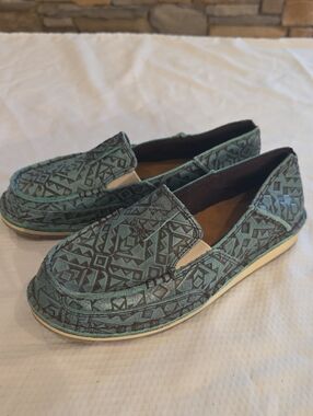 ARIAT textured leather Cruiser loafers shoes western cowboy 7